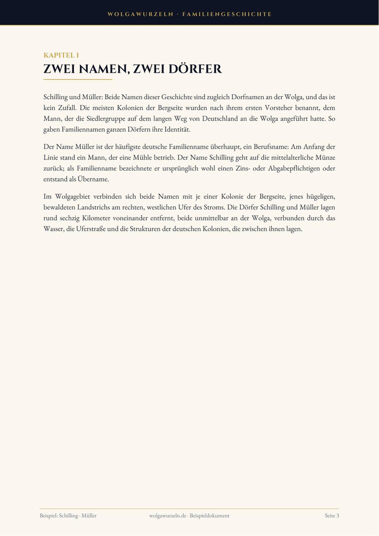 Familiengeschichte — Innenseite